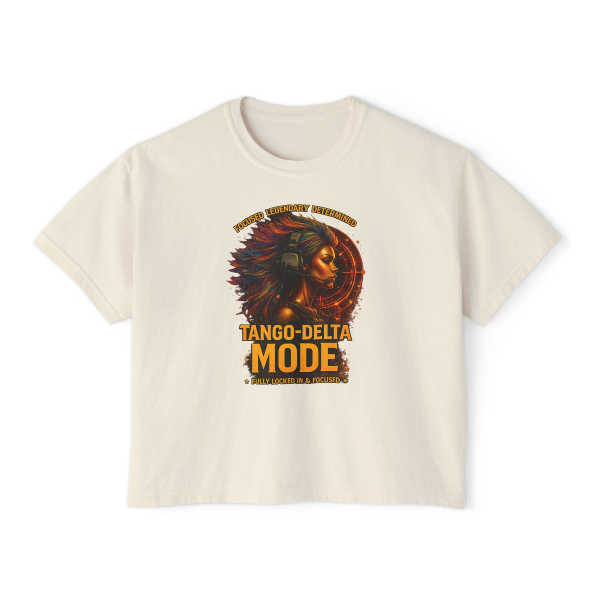 Tango-Delta Mode Tee — Native Warrior Graphic Women's Boxy Tee