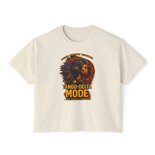 Tango-Delta Mode Tee — Native Warrior Graphic Women's Boxy Tee