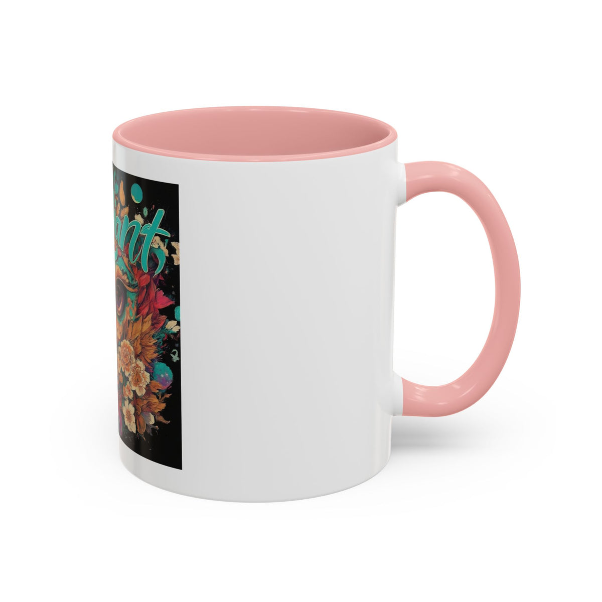 Radiant Owl Accent Coffee Mug — Floral 'Radiant' Art Print (11/15 oz)