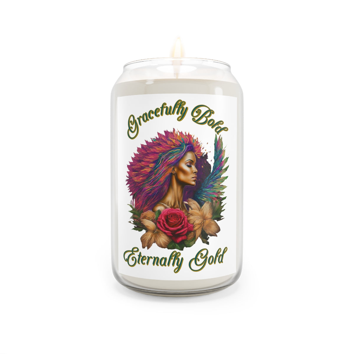 Soy Candle — "Gracefully Bold, Eternally Gold" Floral Goddess Scented Candle (13.75 oz)