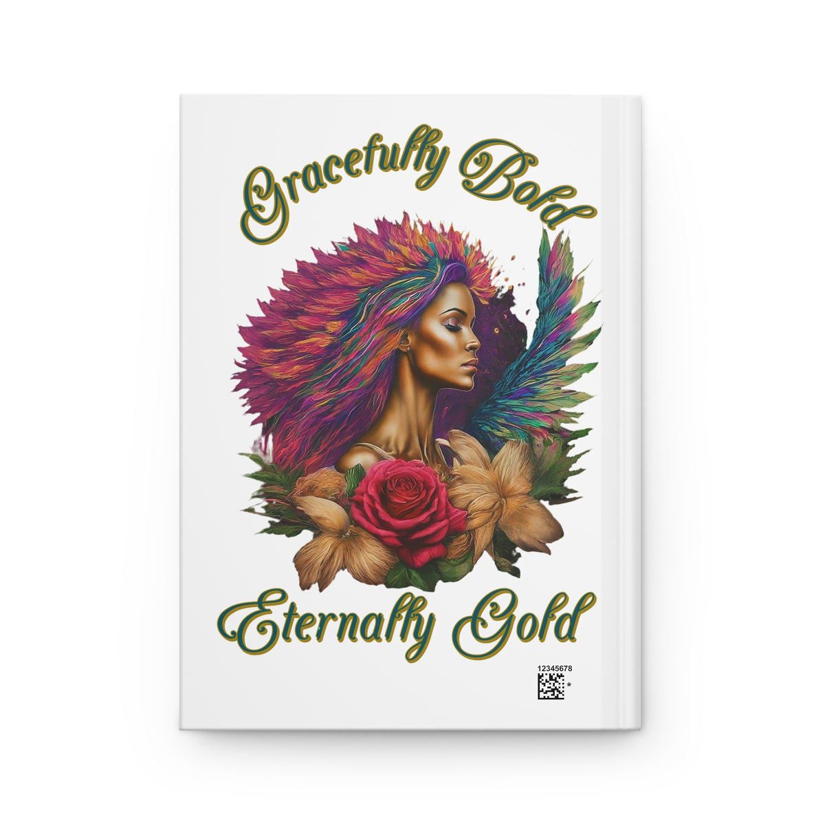 Hardcover Journal — "Gracefully Bold, Eternally Gold" Floral Afrocentric Art Notebook