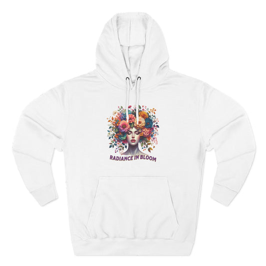 Floral Portrait Hoodie — "Radiance in Bloom" Artistic Women's Pullover